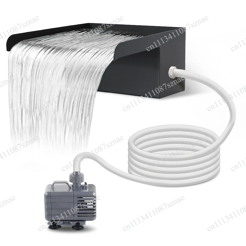 Outdoor Fountain Spillway Kit with 304 Stainless Steel, Corrugated Tubing and Water Pump for Garden Pond Decoration