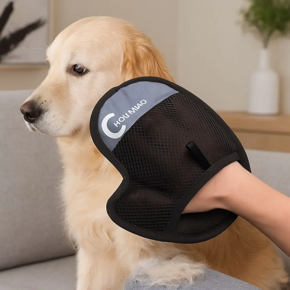 2 ชิ้น Anti - Static สัตว์เลี้ยงกําจัดขนถุงมือ Dedusting Breathable Pet Grooming ถุงมือตาข่ายขนแปรงกําจัดขนทําความสะอาดผม