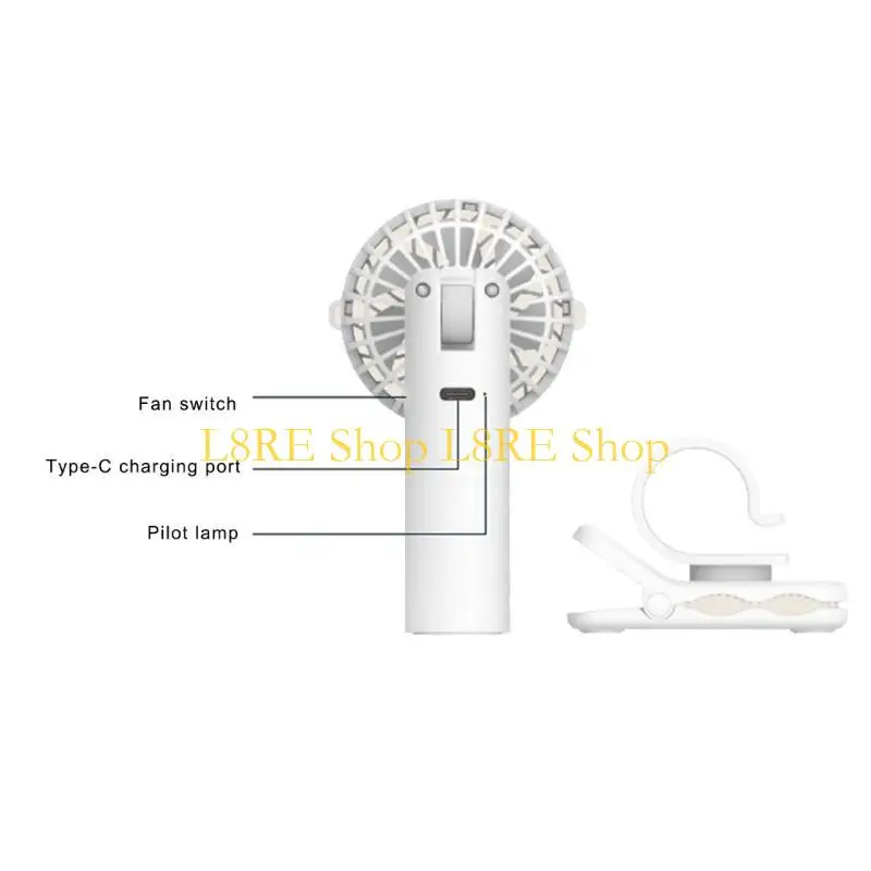 L8RE -Clip auf dem Kühlen von Lüfterdesktop -Lüfter praktischer Regenschirdventilat 1000 -mAh Desk Lüfter für