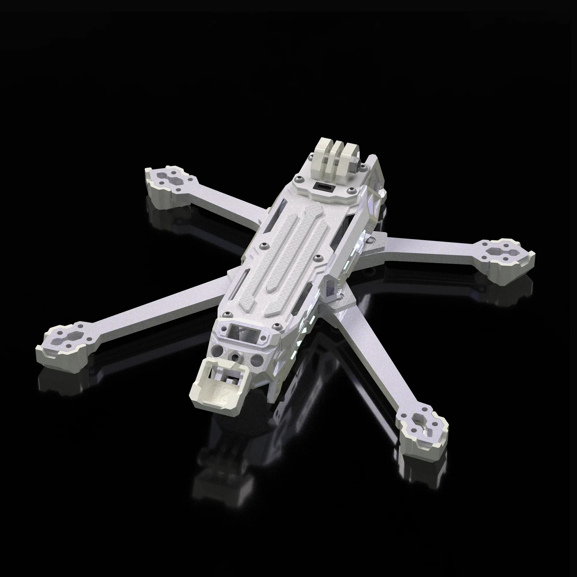 Dolphin model, nightingale, white powder gradual change rack 5 inch DC flower fly aerial photography RGB light compatible O3 O4P
