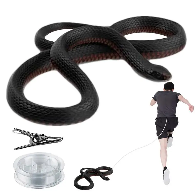 Scherzo serpente Scherzo serpente in silicone con clip per corda Kit bavaglio da golf realistico Scherzi da gioco in silicone Giocattolo per bambini Adulti e uomini