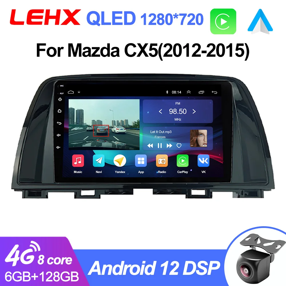 LEXH L6 Pro 8Core 5G WIFI Android Auto 2 din Stereo Car Radio Multimedia For Mazda CX5 CX-5 CX 5 2012- 2015 CarPlay GPS 2din DVD