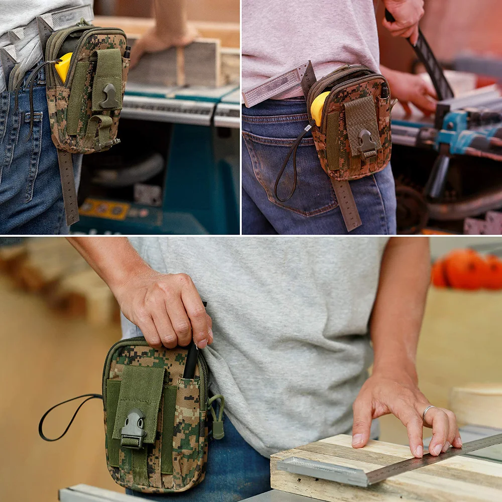 

600D Nylon Camouflage Tactical Waist Bag,Tactical EDC Pouch Waist Pack Belt Phone Bag, Utility Gadget Pouch for Outdoor Sport