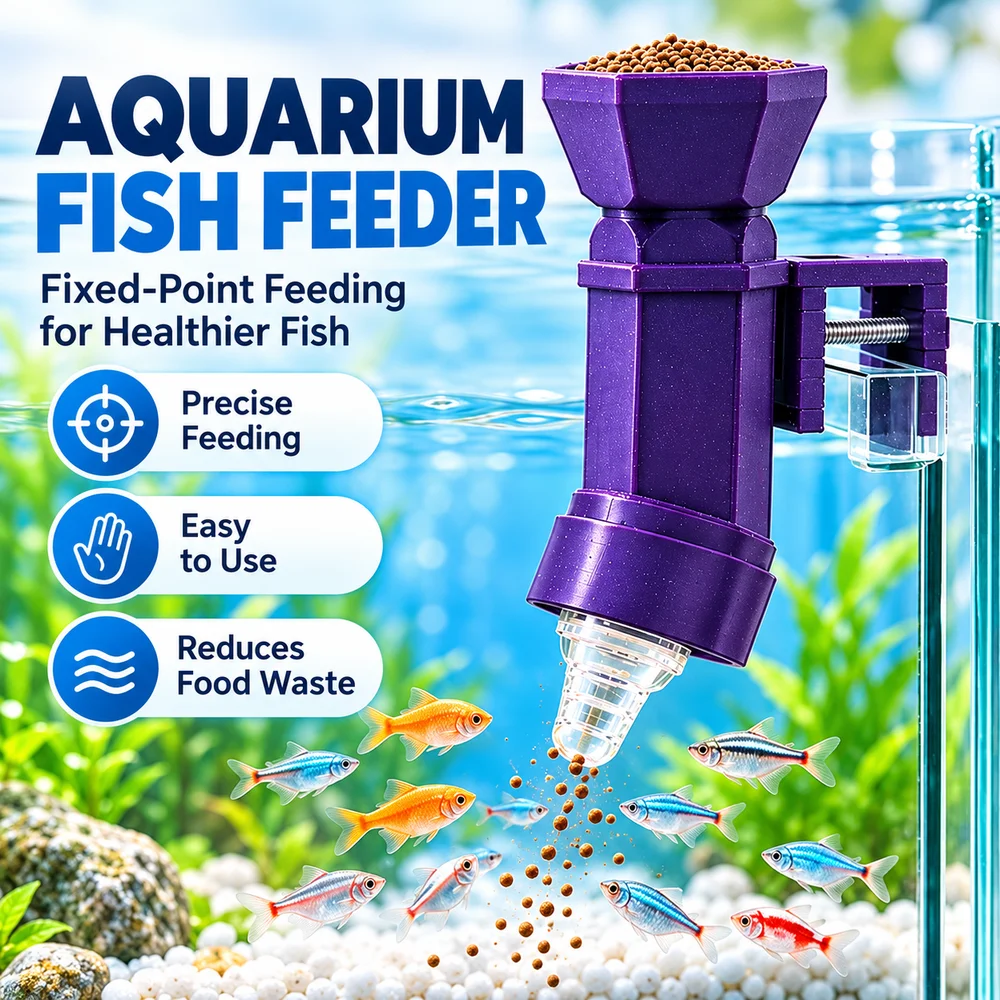 Plastic Aquarium Fish Feeder Nipple Teat Clip On Fish Automatic Feeder Fixed-point Feeding Funnel Top Feeding Dispenser Aquarium