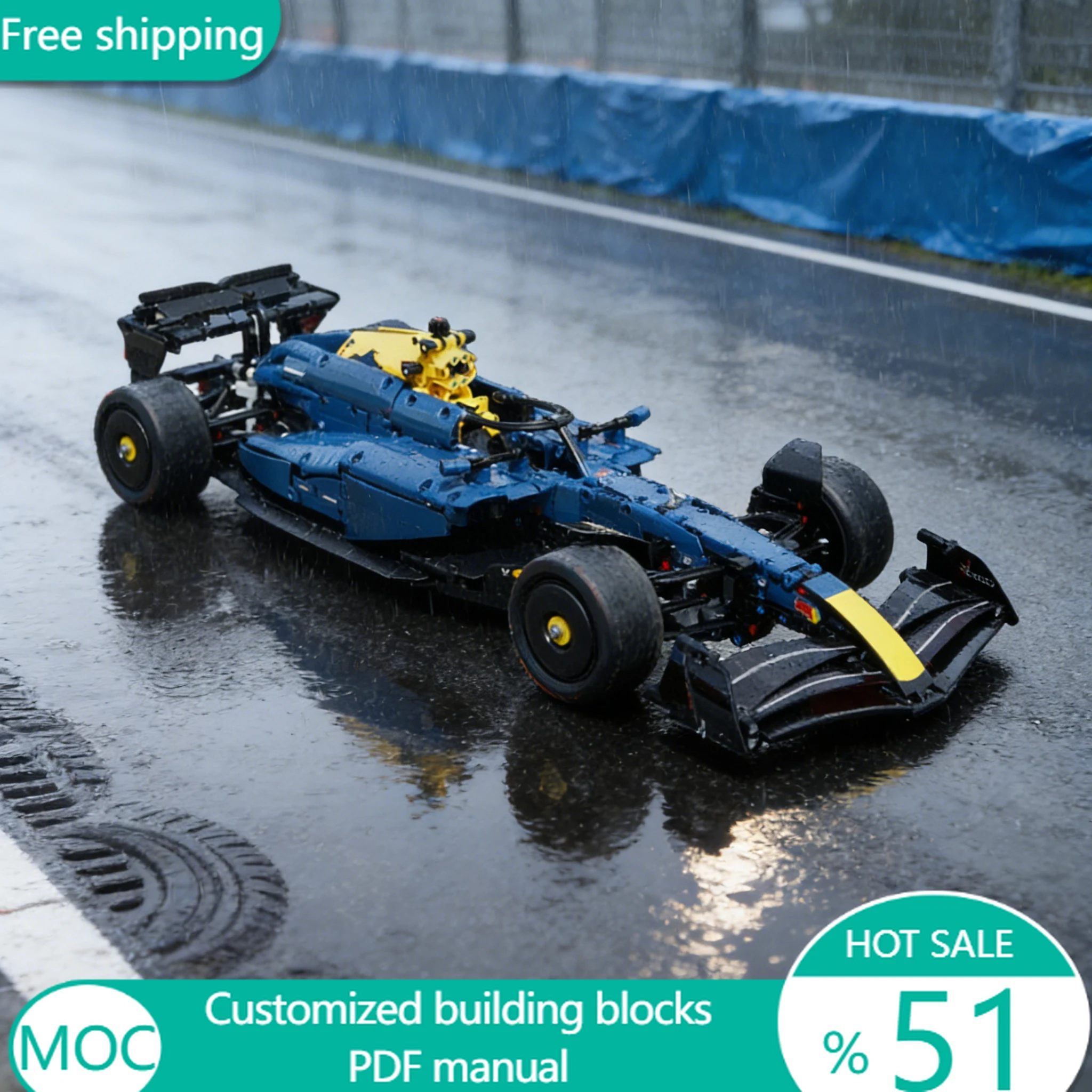 1551 قطعة من مكعبات البناء المعيارية القابلة للتخصيص، نموذج سباق تقني، لعبة تعليمية إبداعية يمكنك صنعها بنفسك، هدية للمهرجانات