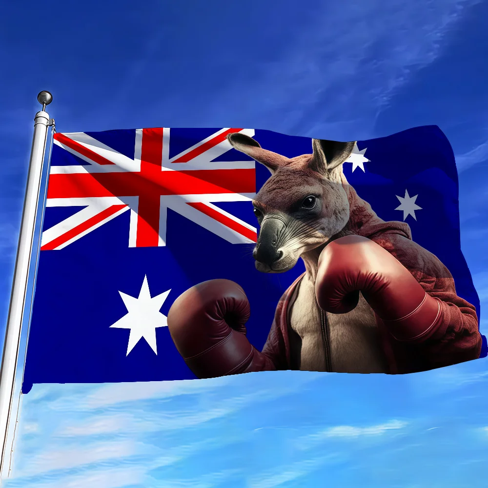 Boxing Kangaroo Flag Bold AUSTRALIA flag Tapestries Outdoor Parties Bedrooms Living Rooms Dorm Rooms Wall Decor Banners Gifts