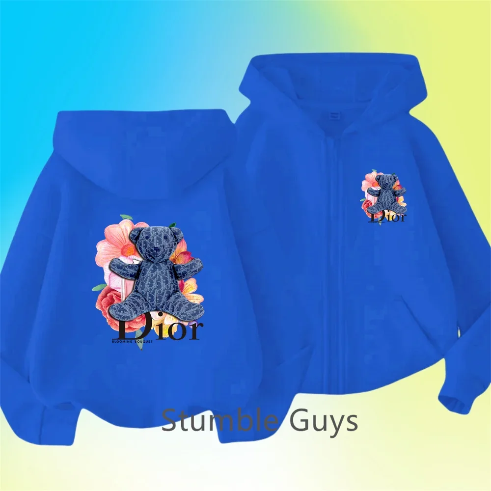 Cartoon Hoodie Coat Kids Hipster Bear Girl Cartoon Costume Boys Sports Street Hipster Cool Bear Hoodie Zipper Hoodie