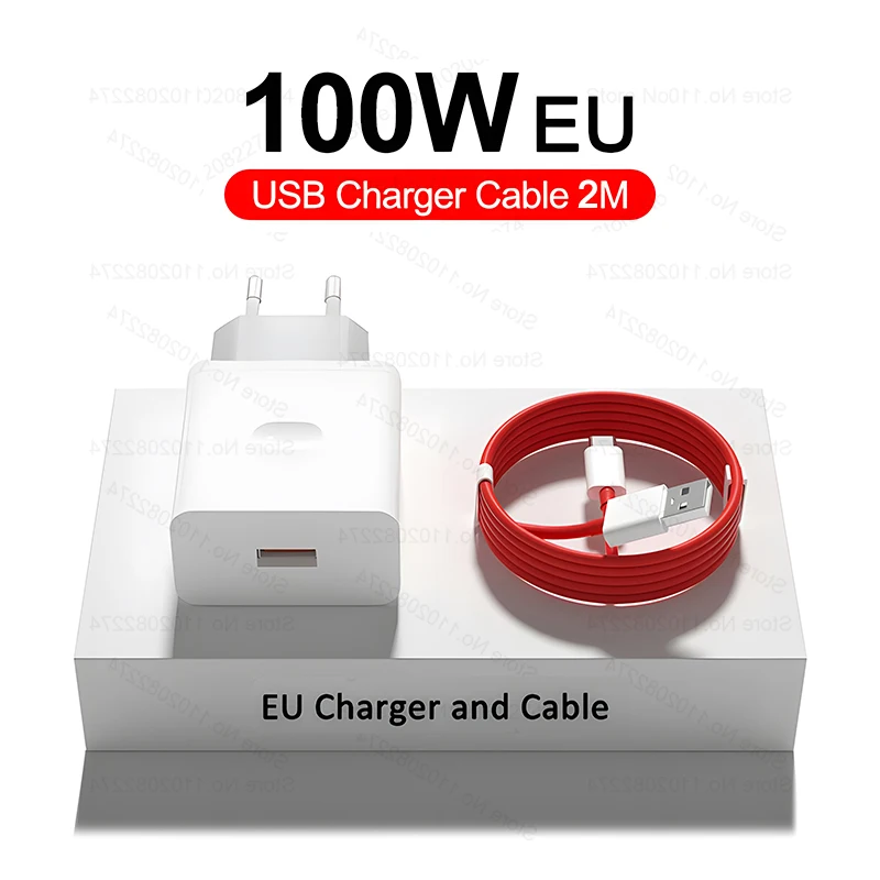 Für OnePlus 100W SuperVOOC USB-Schnellladegerät für OnePlus 15, 15R, 13, 13R, 13T, 13S, Ace 6T, Nord 6 – Schnellladestecker Typ C mit Datenkabel