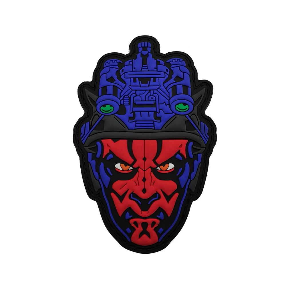 Japan Hannya Mask Embroiderd PVC Patch for Clothing Hook and Loop Patches Kabuki Evil Demon Tactical Equipment Stickers