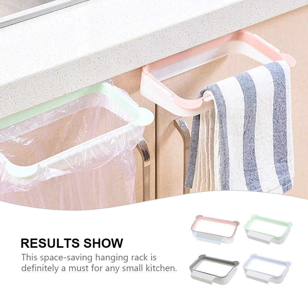 

4Pcs Kitchen Hanging Rack Garbage Bag Holder Space Saving Kitchen Cloth Rack for Cleaning Bathroom Towels Rubbish Bag Organizer