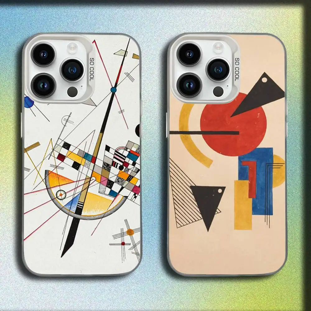 

W-Wassily Kandinsky Abstract Artistic Phone Case For iPhone 17,16,15,14,13,12,Pro,Max,Plus,E,SE4,Air,Mini White IMD Box