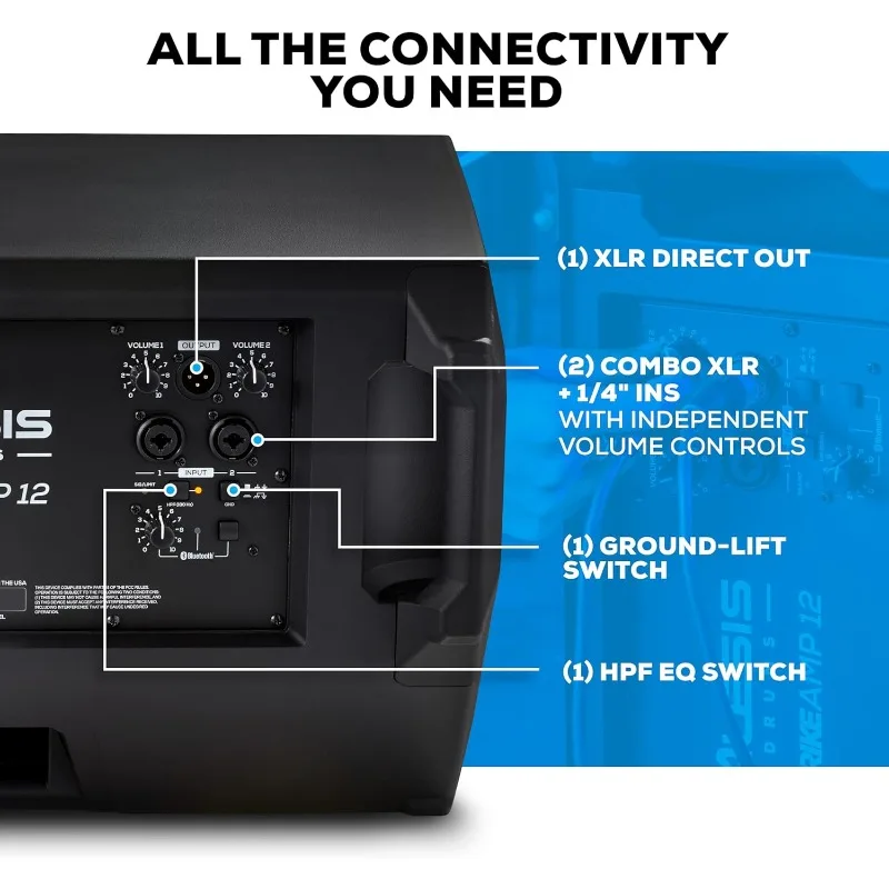 แอมป์กลองไฟฟ้า Strike Amp 12 MK2-2500W สำหรับชุดกลองไฟฟ้า พร้อมบลูทูธ, วูฟเฟอร์ 12 นิ้ว, ระบบปรับเสียง HPF EQ และสวิตช์ Ground-Lift