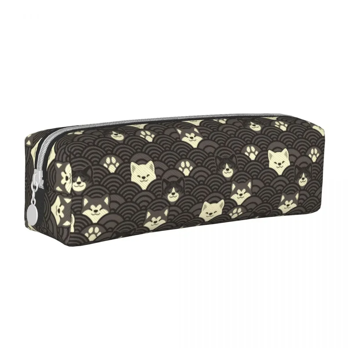 

Japanese Waves And Akitas Inu Dog Pencil Case New Pen Box Bag Student Large Storage Office Gifts Pencilcases