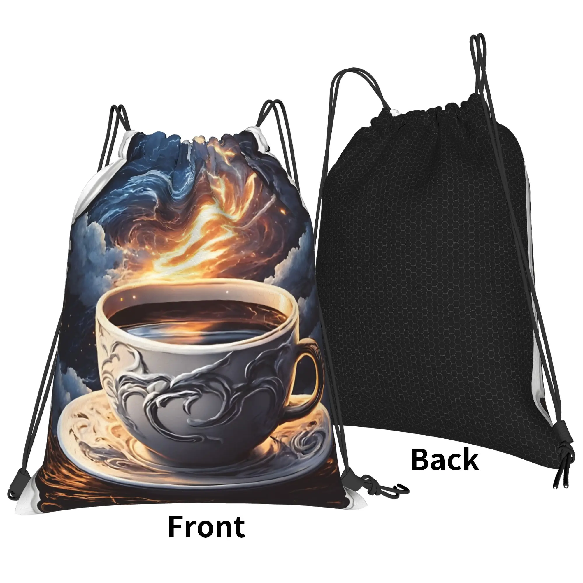 Trippy Landscape Coffee VIII Portable Sports Riding gym Drawstring Bags Cool gift Storage Backpacks