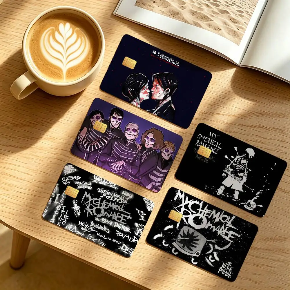 M-My C-Chemical R-Romance 4Pcs Waterproof Scratch Resistant Card Skin Stickers Fashion Decorative for Credit Debit Bank