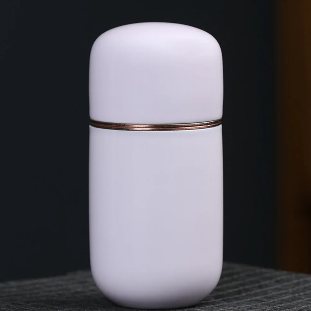 

Ceramic Tee Storage Canister Alloy Portable Airtight Multi-Functional Storage Jar Home Use Snack Can Tea Canister