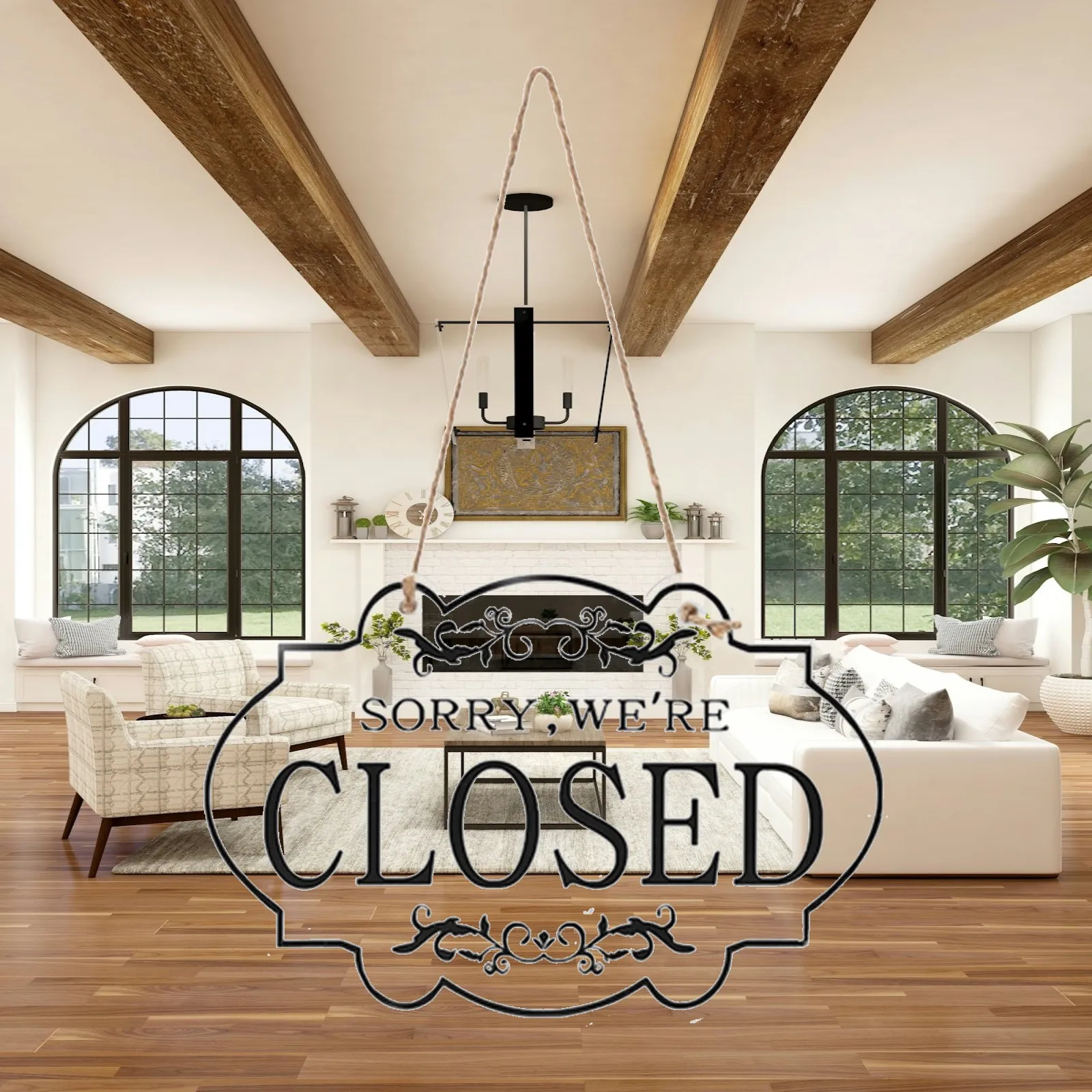 Rustic Open And Close Business Sign for Front Door Coffee Shop