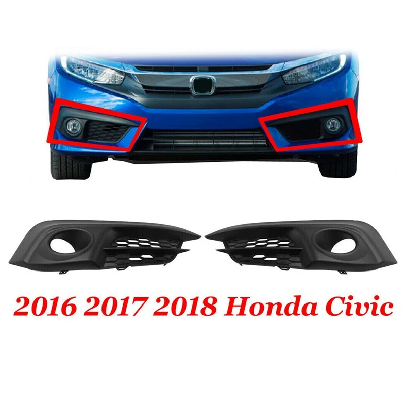 ฝาครอบไฟตัดหมอกสำหรับ Honda Civic 2016 2017 2018 primed coup/sedan