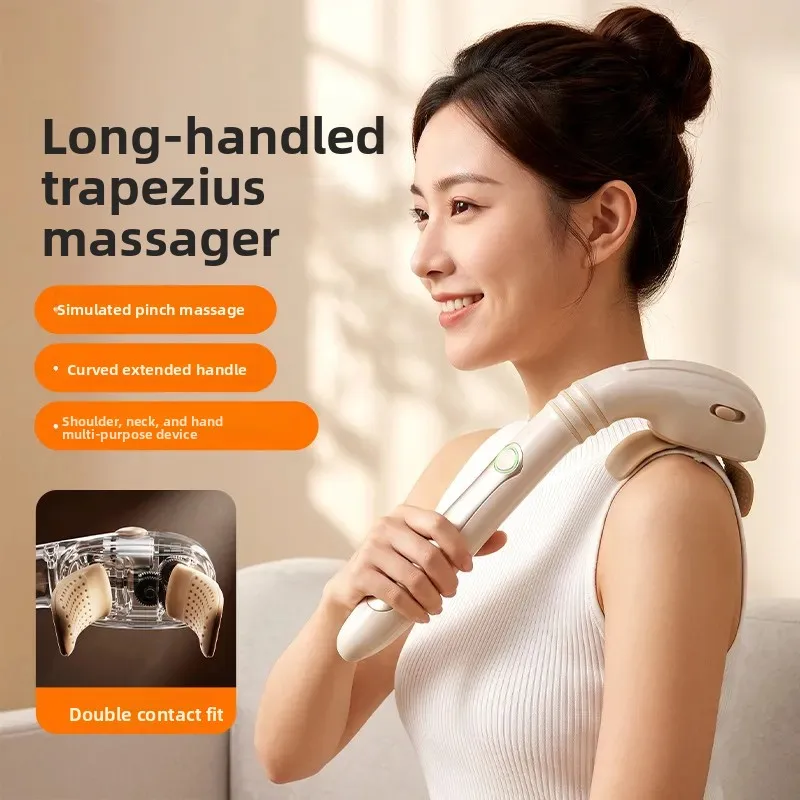 Neck and Shoulder Massager, Electric Cervical Spine Kneading Device for Neck Pain Relief, Deep Tissue Massage for Back and