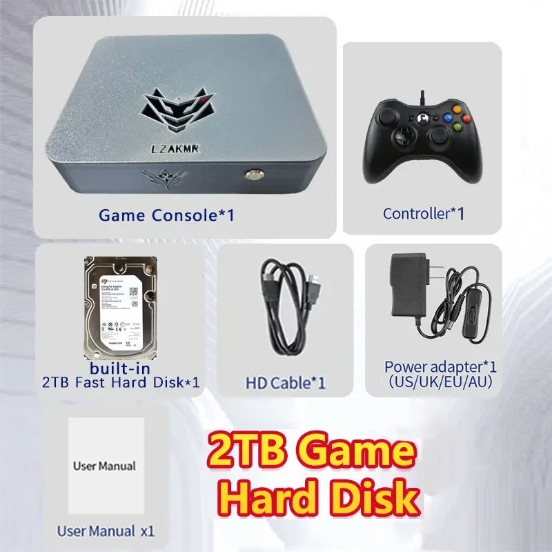 Ultieme Gaming-ervaring AK1 Game Box Windows 11 2T/4T Gamesysteem 8G/16G RAM met 70000+ games voor PS2/PS3/WII/SS/GAMECUBE