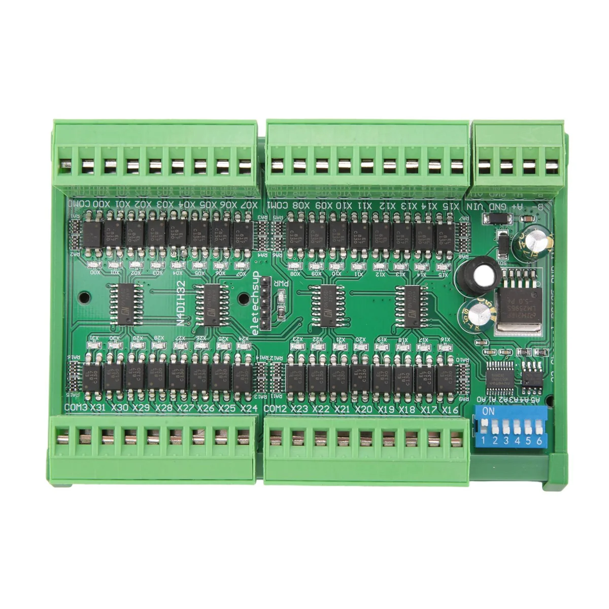 PNP Isolado Entrada Digital RS485 Modbus Rtu Controlador, 32Ch, DC 12V 24V, PLC Switch, Quantidade Placa de Aquisição com Estojo