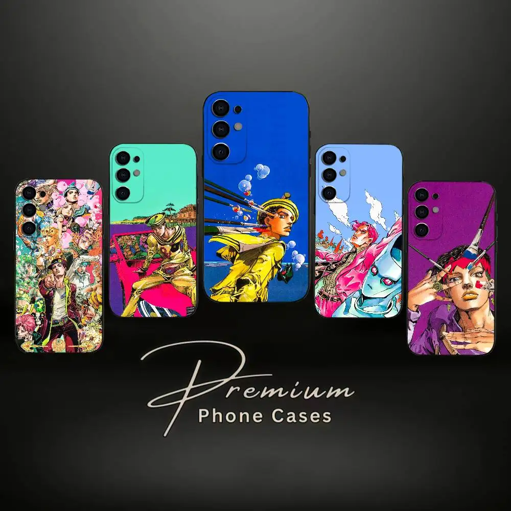 JOJOS B-Bizarres Adventures Funda de teléfono para Samsung S25, S24, S21, S22, S23, S30, Ultra, S20, Plus, funda negra de silicona suave