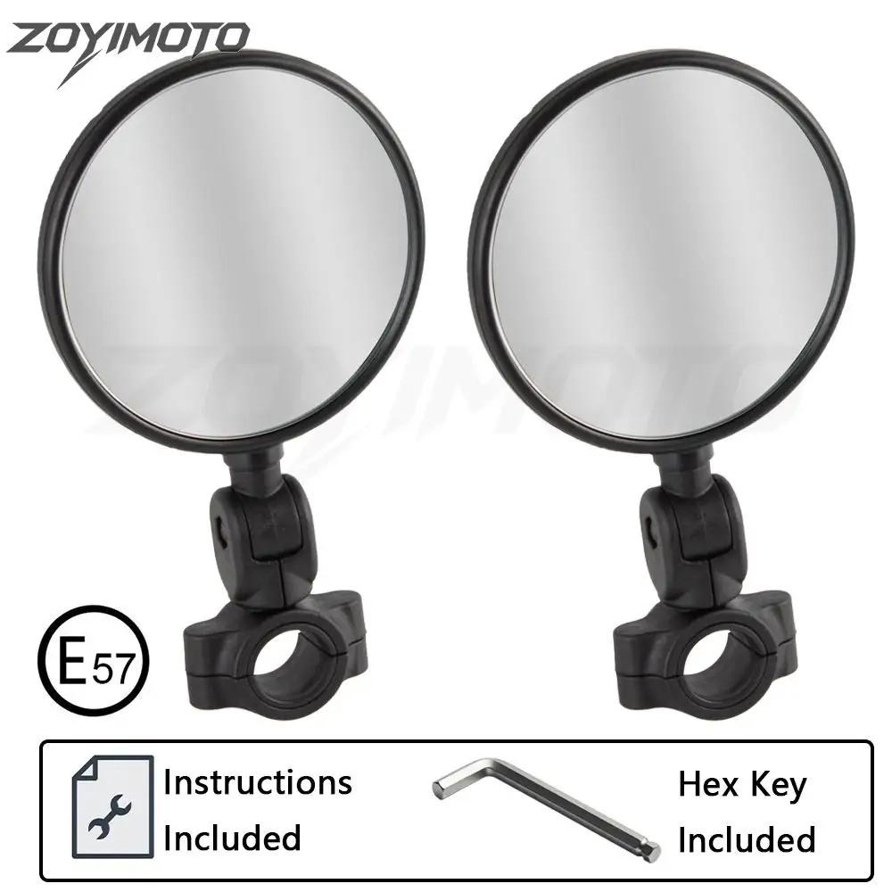 E-Mark Motorcycle Rearview Bar Clamp Mirrors 22-24mm Handlebar Universal Rear View Mirror For KTM Duke 690 Husqvarna 701