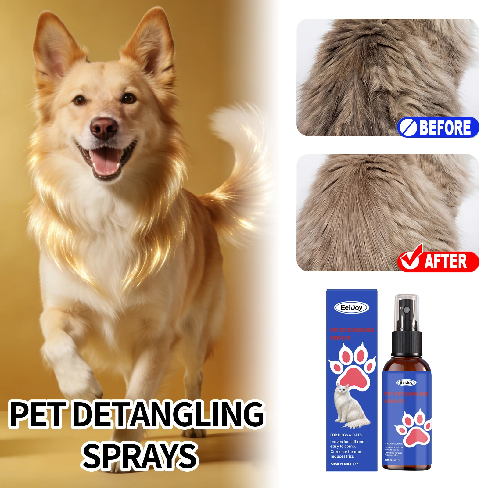 Pets Hair Smoothing Spray Moisturizing Nourish Soften Shine 