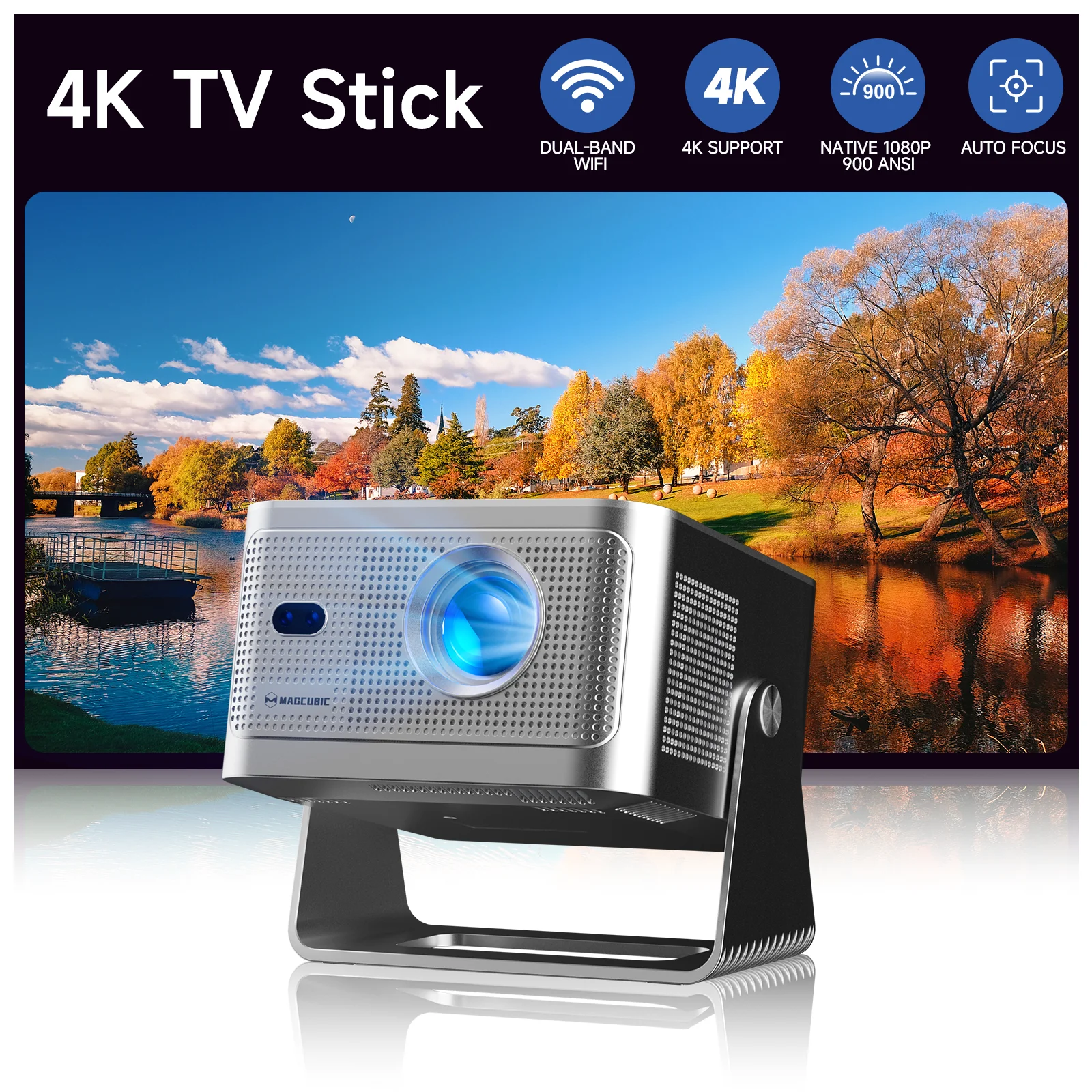 

Проектор Magcubic 4K TV Stick с поддержкой 900 ANSI люмен, 1080P, автофокусом, портативный проектор для домашнего кинотеатра HY350GT