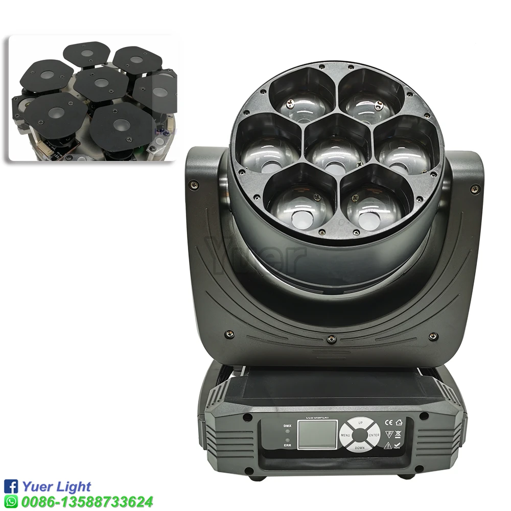 Moving Head LED Bead Wash Stage Lighting 7x40W Beey-Eyes RGBW 4IN1 High Power DJ Professional Stage Light For Christmas Party