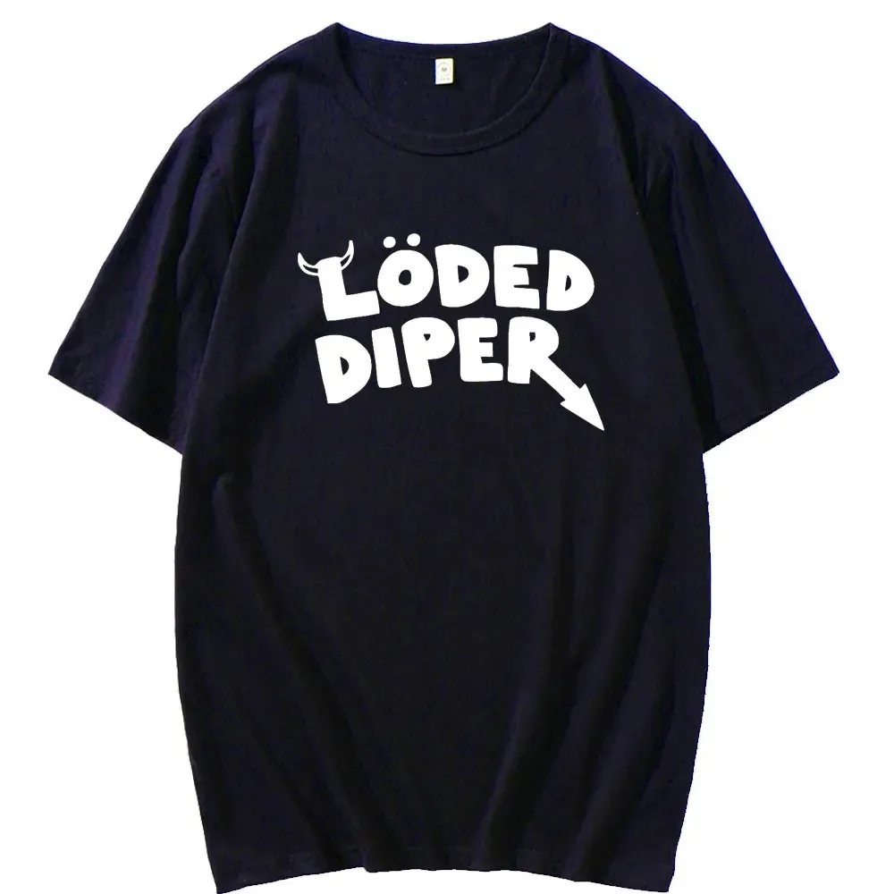 LODED DIPER DIARY OF A WIMP KID Tshirt Male Brand Teeshirt Men Summer Cotton T Shirt Short Sleeve Oversized Harajuku Men T-shirt