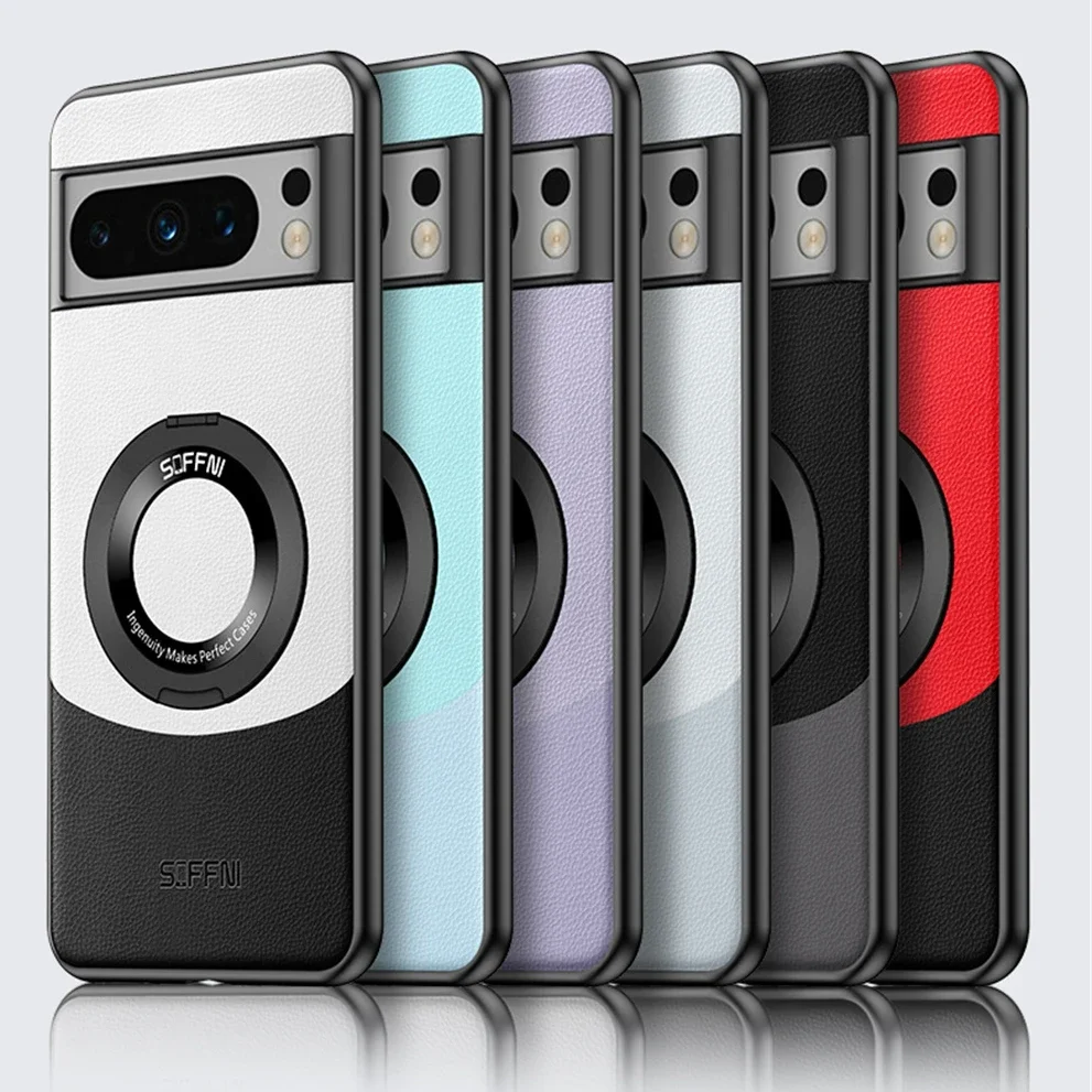 Fashion Colorful Leather Magnetic Wireless Charge Case For Google Pixel 9 8 7 Pro XL Stand Holder Bumper Cover For Pixel 8A 7A 9