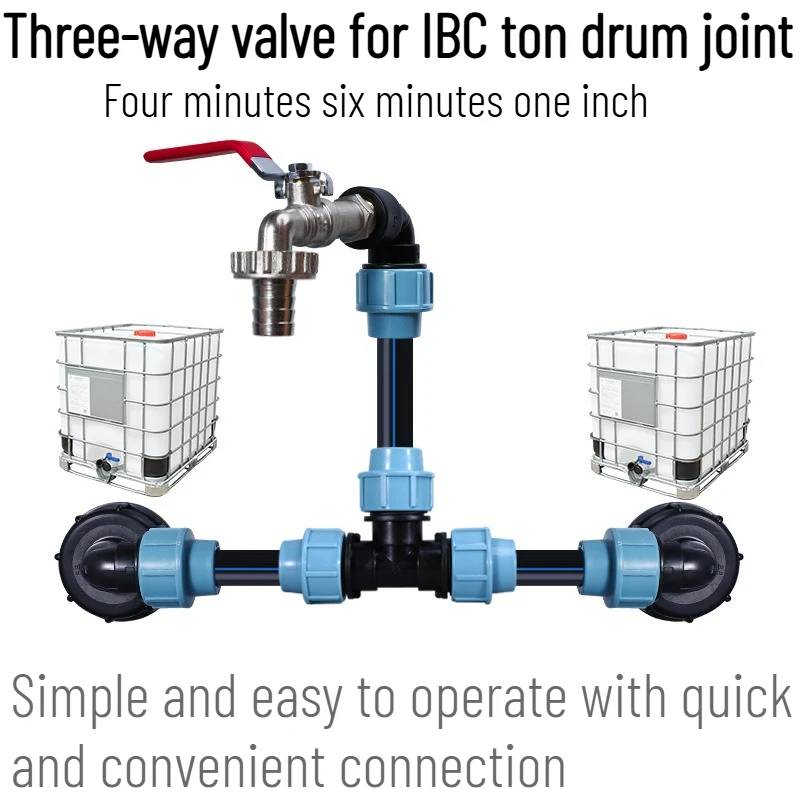 

Соединение тонального барабана IBC Соединительные аксессуары серии тонального барабана PE Трубное соединение Колено Тонновый барабан Трехходовой клапан Резьбовое соединение