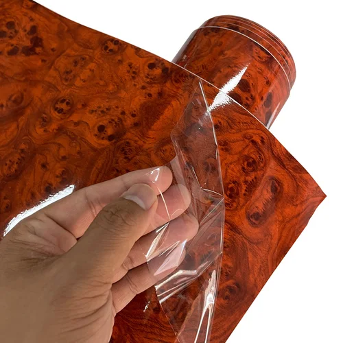 Imagen 2 del producto Película de envoltura de vinilo de grano de madera brillante de primera calidad, pegatina autoadhesiva DIY, lámina de envoltura de coche automotriz con liberación de aire