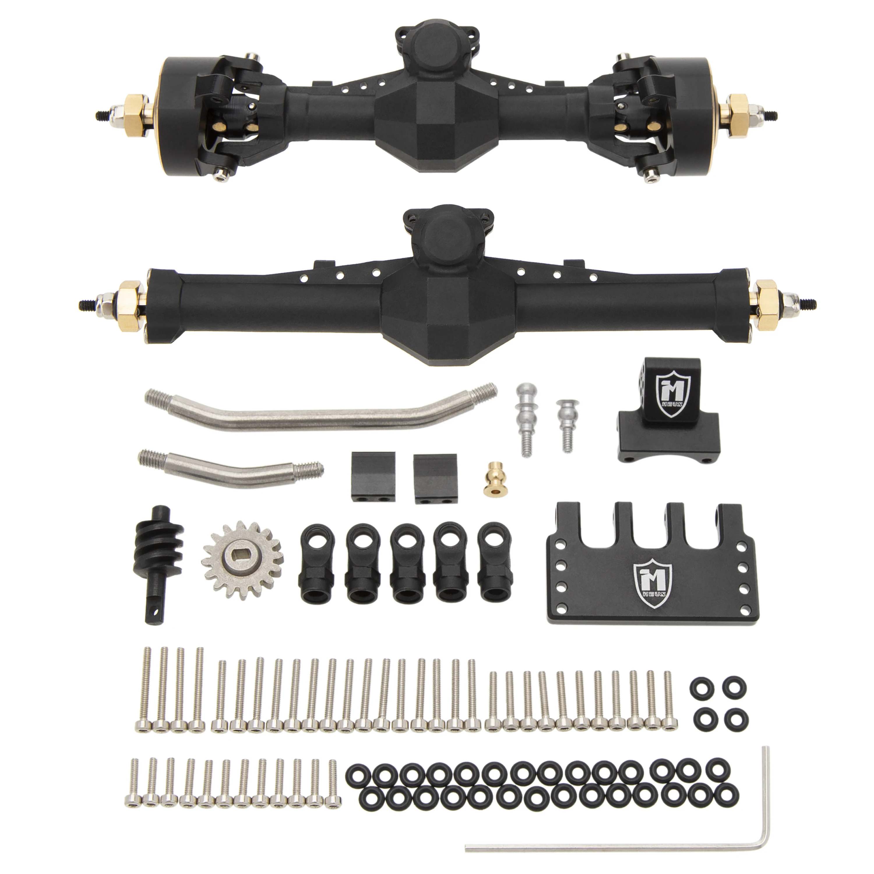 MEUS RACING Nylon SCX24 Axles with Isokinetic 3-Section CVD +5mm Widened and 52° Max. Steering Angle for Axial SCX24 C10 JLU