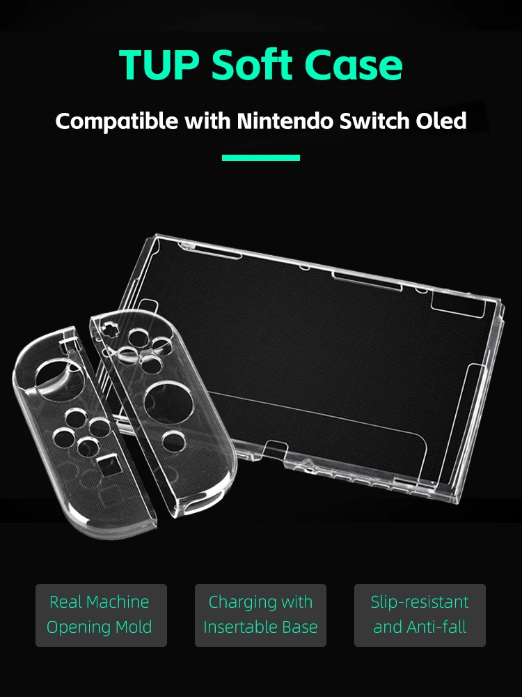 Data FrogTPU soft transparent shell protective case clear frame protector case for nintendo switch oled game console accessories