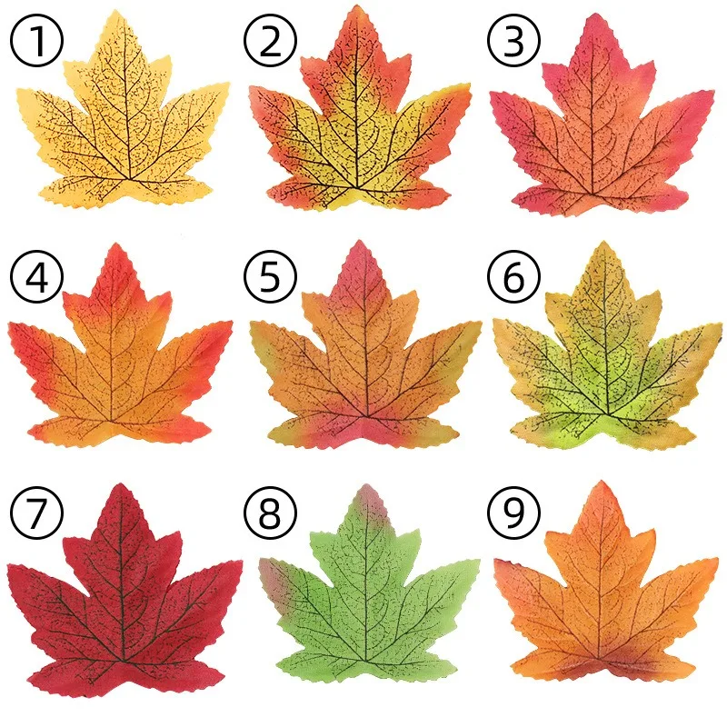 150pcs multicolor artificial maple leaf halloween decorative prop fake sycamore leaf photography shooting ornament