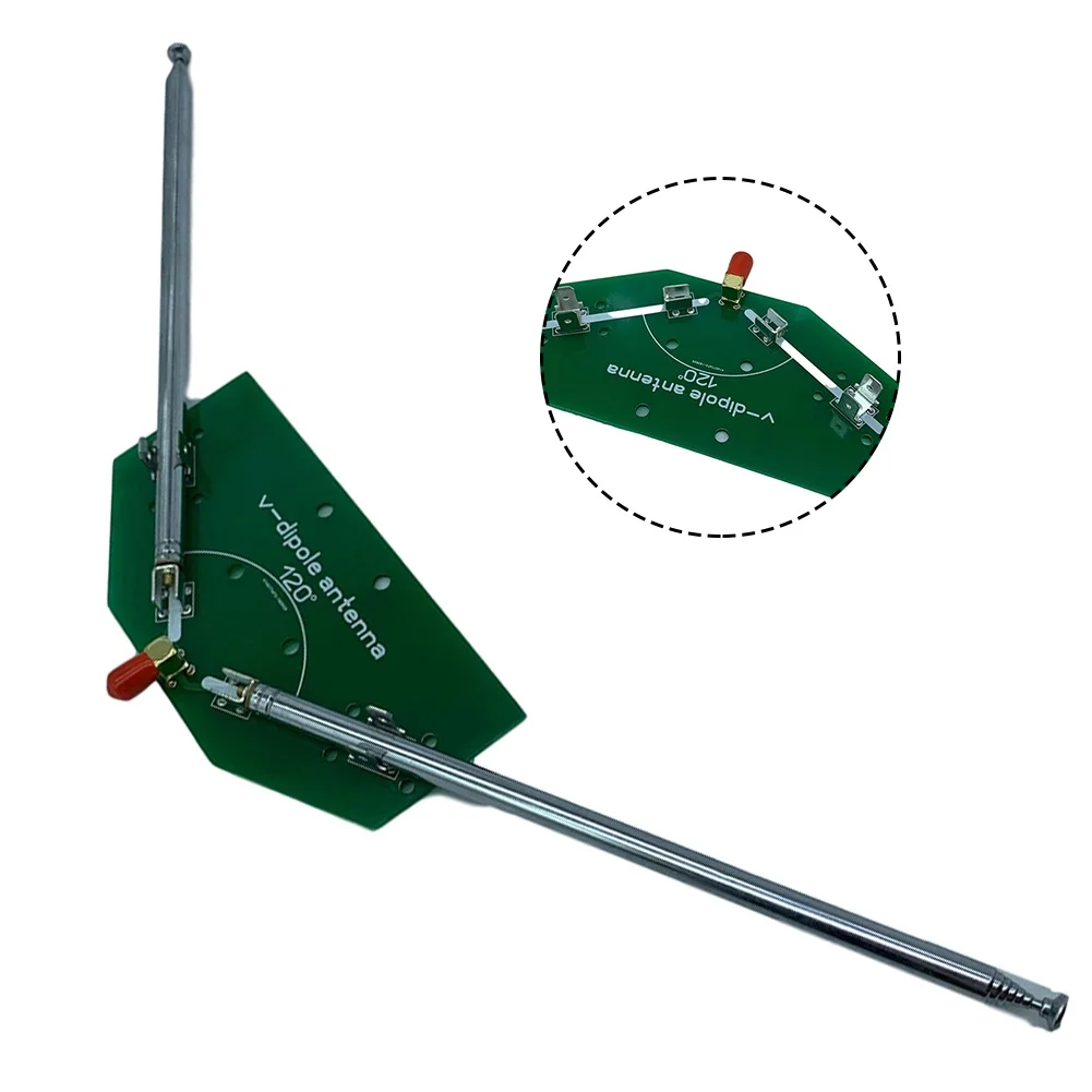 Parctical Frequency Receive Rod V-Dipole DIY Kits Test Measurement Equipment 180x100x24mm Accessories Green+Silver