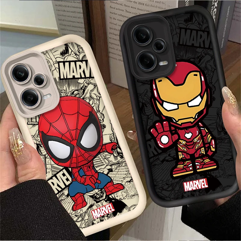 حافظة كارتون سبايدر مان لهاتف شاومي ريدمي نوت 13 14 14S 12 11 Pro Plus 5G 12S 11S 10s 10 9 Redmi 14C 13C 12C 12 4G A3 A3X Eتوي