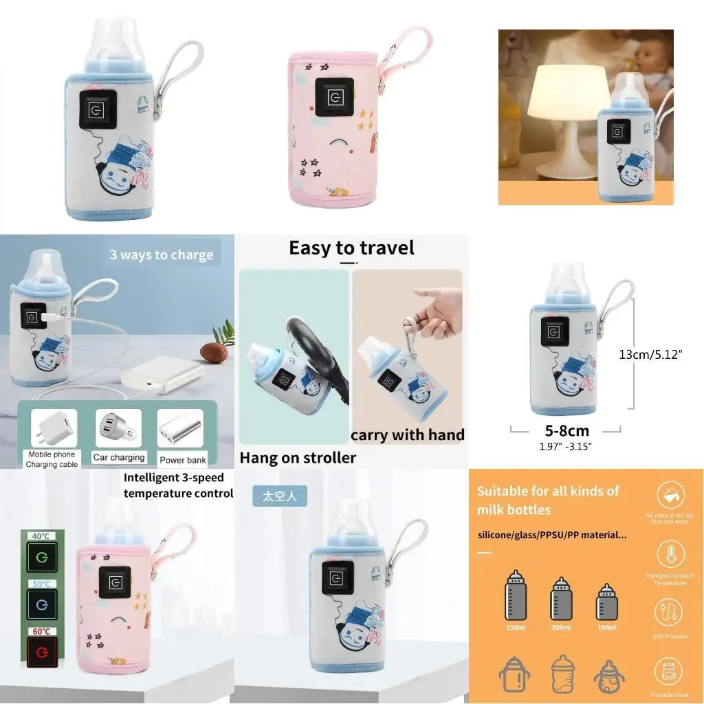 

USB Milk Bottle Warmer Infant Bottle Portable Heat Keepers Bottle Heating Sleeve L8RB