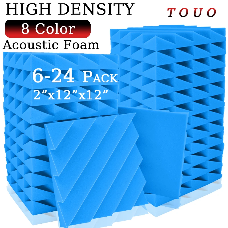 

6/12/24 Pack Acoustic Foam Studio Acoustic Treatment High Density Sound Foam Bedroom Ceiling Sound-Absorbing Panels Decor