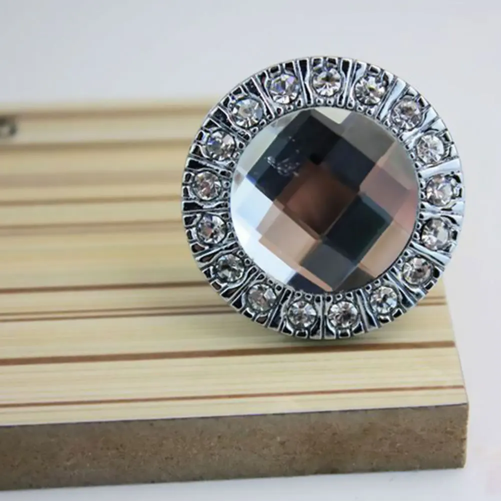 

2 шт., блестящая хрустальная стеклянная ручка со стразами, ручка для ящика комода, ручка для шкафа, мебельные принадлежности, белый цвет