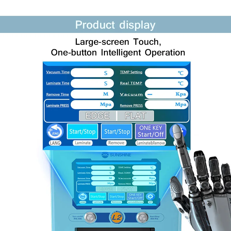 SUNSHINE L2 Smart LCD Laminating and Defoaming All-in-one Machine Built-in Vacuum Pump Below 7 Inches Curved Screen Cover Fit