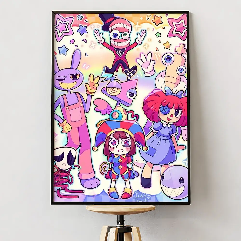 Animation A-Amazing D-Digital Circus Poster, PP, selbstklebendes, dekoratives Poster, wasserfest, für Wohnung, Schlafzimmer – Detail 10