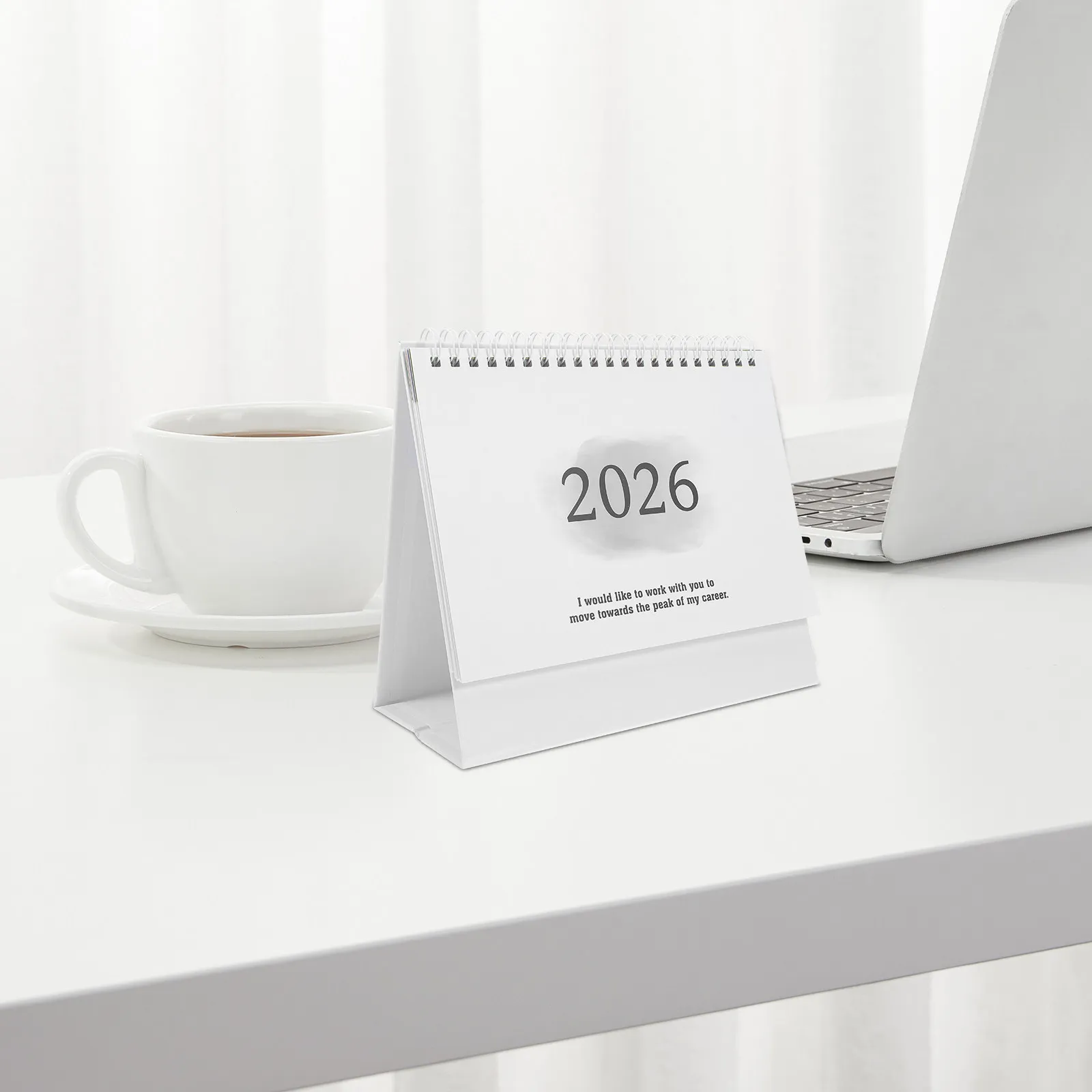 

2026 Desktop Calendar Small Standing Flip Calendar for Office Home School Daily Schedule Organizer Mini Desk Decor Grey