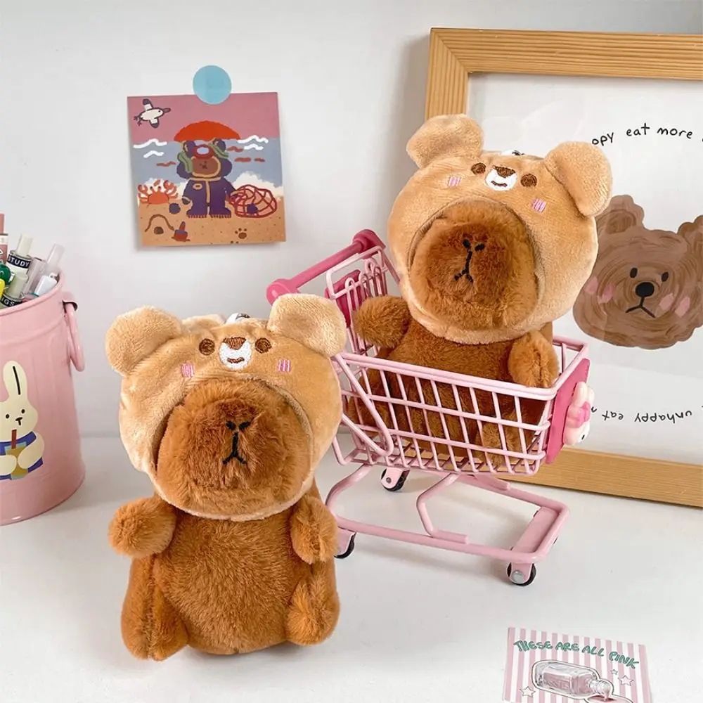 

Funny Fur Capybara Plush Keyring Cartoon Kawaii Kapibara Plushies Pendant Cute Fashion Bear Hood Keychain Unisex