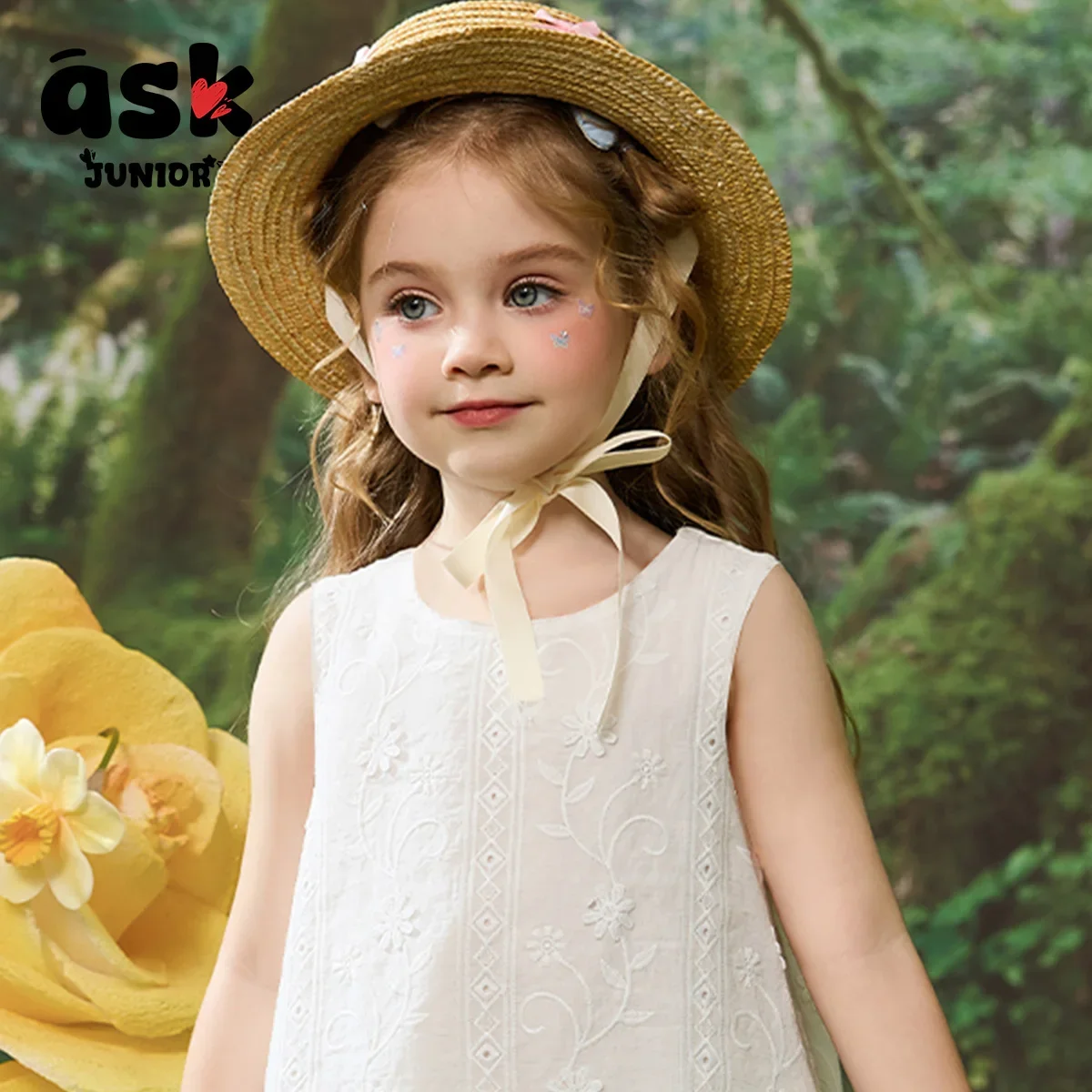 اسأل فستان الأميرة الصيفي للفتيات الصغيرات من قماش الجاكار بدون أكمام #5