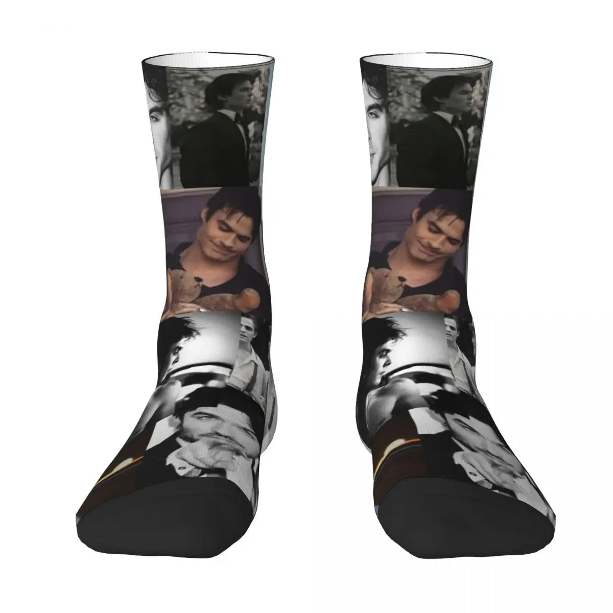 Chaussettes unisexes imprimées en 3D, motif Damon The Vampire Diaries, style de rue