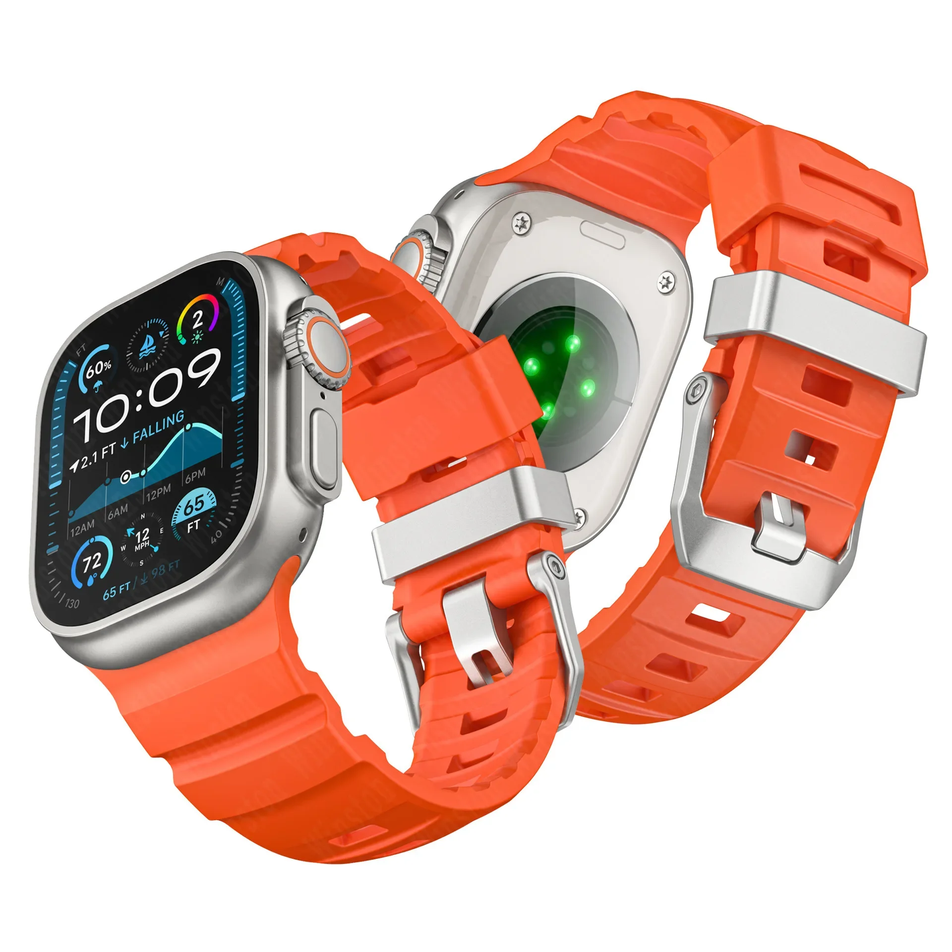 Fluoreszenz-Silikonarmband für Apple Watch Ultra 2 49 mm Serie 10 46 mm 9 8 7 45 mm Sportarmband Armband Iwatch 6 SE 5 4 44 mm 42 mm