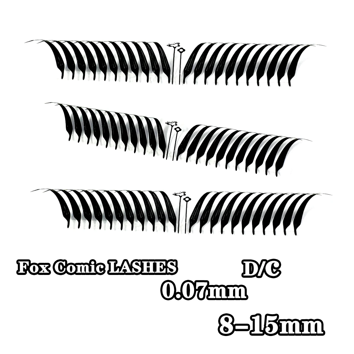 New8-15mm Fox Comic Spire Lashes Premade Fans Estensioni delle ciglia Naturale Morbido Volume individuale Ciglia finte Fornitori Trucco